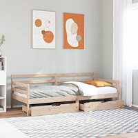 vidaXL Dagbädd med lådor 90x190 cm massiv furu