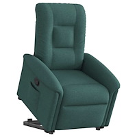 vidaXL Reclinerfåtölj med uppresningshjälp mörkgrön tyg