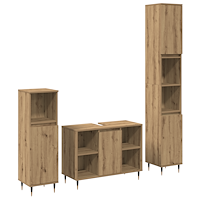 vidaXL Badrumsinredningsset med dörr 3 pcs Artisan Ek 30 x 30 x 180 cm