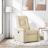 vidaXL Reclinerfåtölj gräddvit tyg