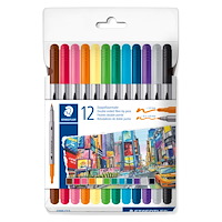 Staedtler A/S Douple-ended fibre tip pens standard 12 colors