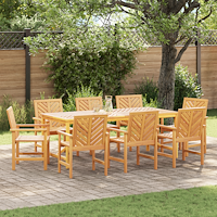 vidaXL Trädgårdsmöbelset 8 pcs Brun Standard Solid akaciaträ