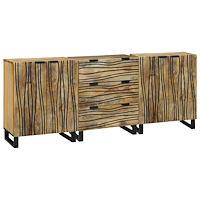 vidaXL Badrumsmöbelset 3 pcs Brun 180 x 33 x 75 cm Massivt mangoträ