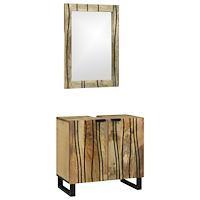 vidaXL Badrumsmöbelset 2 pcs Brun 62 x 33 x 58 cm Fast Rå Mango trä