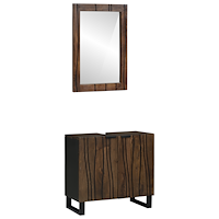 vidaXL Badrumsmöbelset med hylla 2 pcs Valnöt Brun 62 x 33 x 58 cm