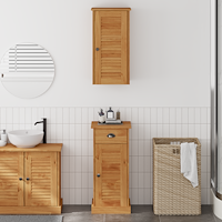 vidaXL Badrumsmöbelset med låda med hylla med lagring med dörr 2 pcs Brun Honungsbets Honung brun