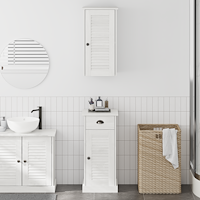 vidaXL Badrumsmöbelset med låda med hylla med dörr 2 pcs Brun och vit 37 x 34 x 80 cm
