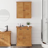 vidaXL Badrumsmöbelset 2 pcs Brun 67,5 x 34 x 80 cm Massiv furu
