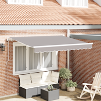 vidaXL Utfällbar markis Ljusgrå 300 x 200 cm tyg