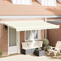 vidaXL Utfällbar markis Kräm 350x200 cm Tyg