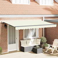 vidaXL Utfällbar markis Kräm 350 x 200 cm Polyester och aluminium