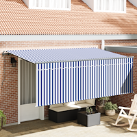 vidaXL Markis med persienn Randig Kräm 350 x 200 x 120 cm Tyg, Metall