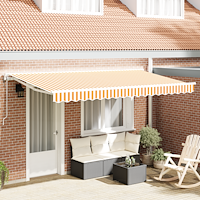 vidaXL Utfällbar markis Gul och Vit 350x200 cm