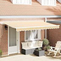 vidaXL Utfällbar markis Gul och Vit 350x200 cm 350 x 200 cm 3,5 x 2 m