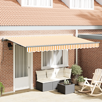 vidaXL Utfällbar markis Gul och orange och vit
