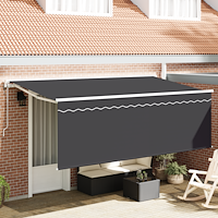 vidaXL Utfällbar markis Antracit 350 x 200 cm Polyester och aluminium