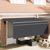 vidaXL Utfällbar markis Antracit 350 x 200 cm Polyester och aluminium