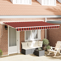 vidaXL Utfällbar markis Gul och orange och vit 3,5 x 2 m