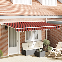 vidaXL Utfällbar markis Gul och orange och vit 3,5 x 2 m