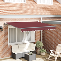vidaXL Utfällbar markis Burgundy röd och Antracit