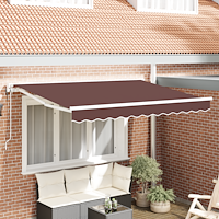 vidaXL Utfällbar markis Brun 350x200 cm tyg