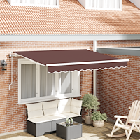 vidaXL Utfällbar markis Brun 350 x 200 cm Polyester och aluminium