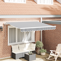 vidaXL Utfällbar markis Antracit och vitt 350 x 200 cm