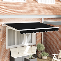 vidaXL Utfällbar markis Svart 350x200 cm tyg