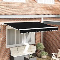 vidaXL Utfällbar markis Svart 350 x 200 cm Polyester och aluminium
