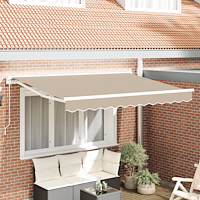 vidaXL Markisram Beige 350 x 200 cm Polyester med PU-beläggning