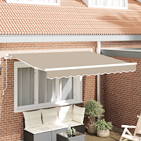 vidaXL Utfällbar markis Beige 350 x 200 cm tyg