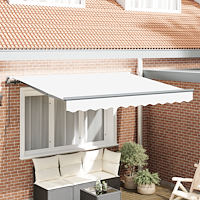vidaXL Utfällbar markis Vit 350 x 200 cm Polyester och aluminium