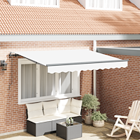 vidaXL Utfällbar markis Vit 350 x 200 cm Polyester och aluminium