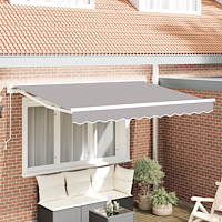 vidaXL Utfällbar markis Ljusgrå 350x200 cm tyg