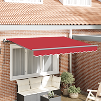 vidaXL Utfällbar markis Röd 350 x 200 cm Polyester och aluminium