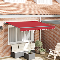vidaXL Utfällbar markis Röd 350 x 200 cm Polyester och aluminium