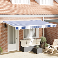 vidaXL Utfällbar markis Blå och Vit 400 x 200 cm