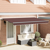 vidaXL Utfällbar markis Brun 400 x 200 cm Polyester och aluminium
