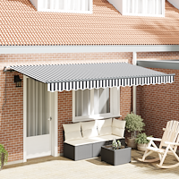 vidaXL Utfällbar markis Antracit och vitt 400 x 200 cm