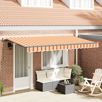 vidaXL Utfällbar markis Flerfärgsdesign 400 x 200 cm