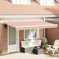 vidaXL Utfällbar markis Flerfärgsdesign 400 x 200 cm