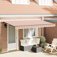 vidaXL Utfällbar markis Flerfärgsdesign 400 x 200 cm