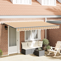vidaXL Utfällbar markis Flerfärgsdesign 400 x 200 cm