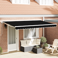 vidaXL Utfällbar markis Svart 400x200 cm tyg
