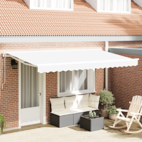 vidaXL Utfällbar markis Vit 400x200 cm tyg