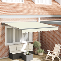 vidaXL Utfällbar markis Kräm 300x250 cm tyg