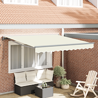 vidaXL Utfällbar markis Kräm 300x250 cm tyg