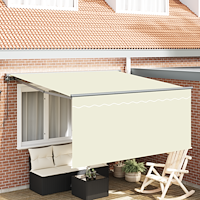 vidaXL Utfällbar markis Kräm 300 x 250 cm tyg
