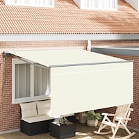 vidaXL Utfällbar markis Kräm 300 x 250 cm tyg