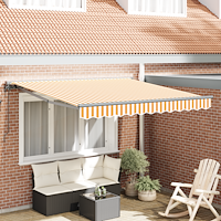 vidaXL Utfällbar markis Gul och Vit 300x250 cm tyg